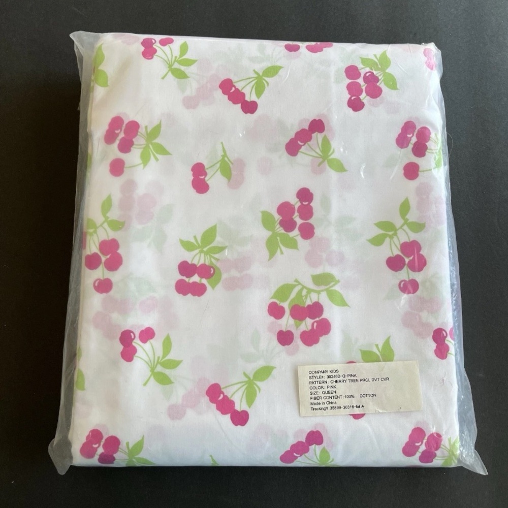 Company Kids Queen Duvet Cover Cherry Tree 100% Cotton Cherry Girl New